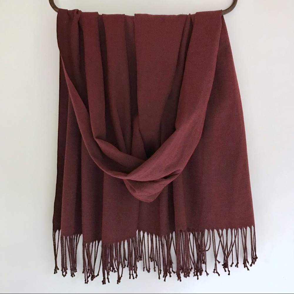 Pashmina Cranberry Garnet Red Shawl